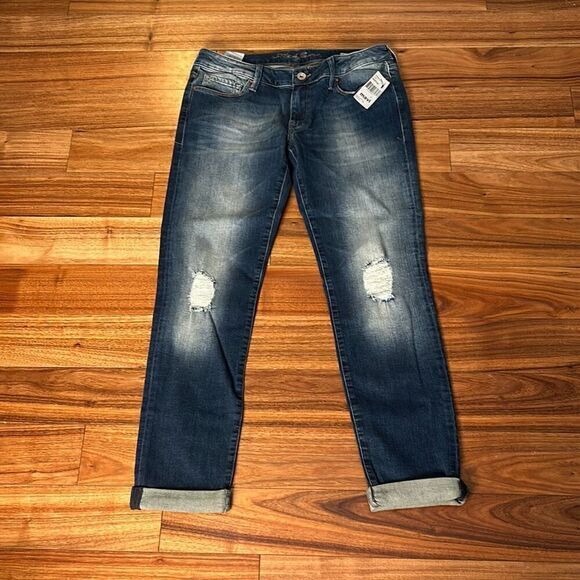 Mavi jeans Emma slim boyfriend jeans distressed mid rise woman's size 30 - Picture 1 of 10
